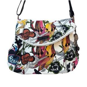 SakRoots Crossbody Purse Bohemian Bird Peace Wildflower Handbag Happy Free